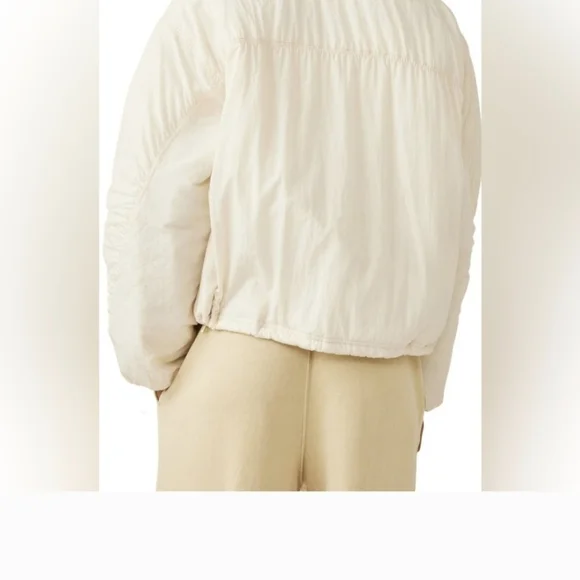 EUC Free People Off The Bleachers Coaches Jacket Size S Sea Salt Coastal Cruise - Picture 7 of 16